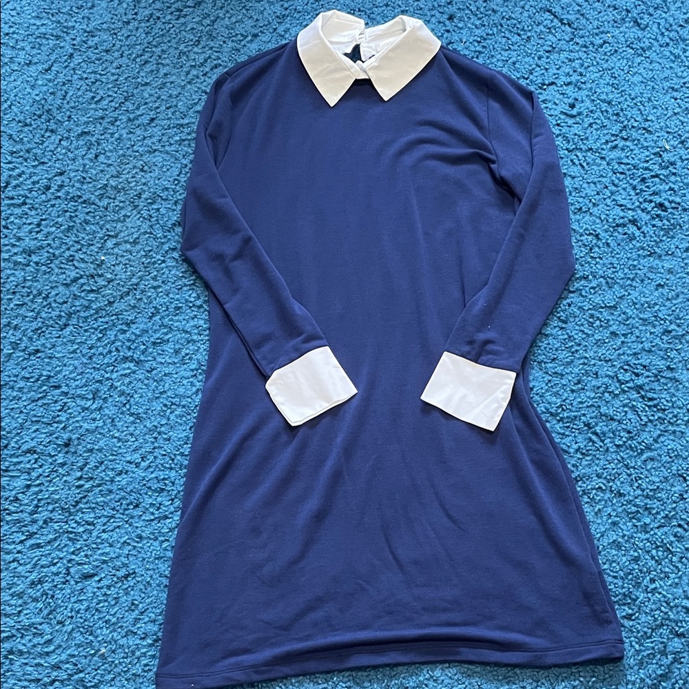 Sweet Journey Blue Dress with collar